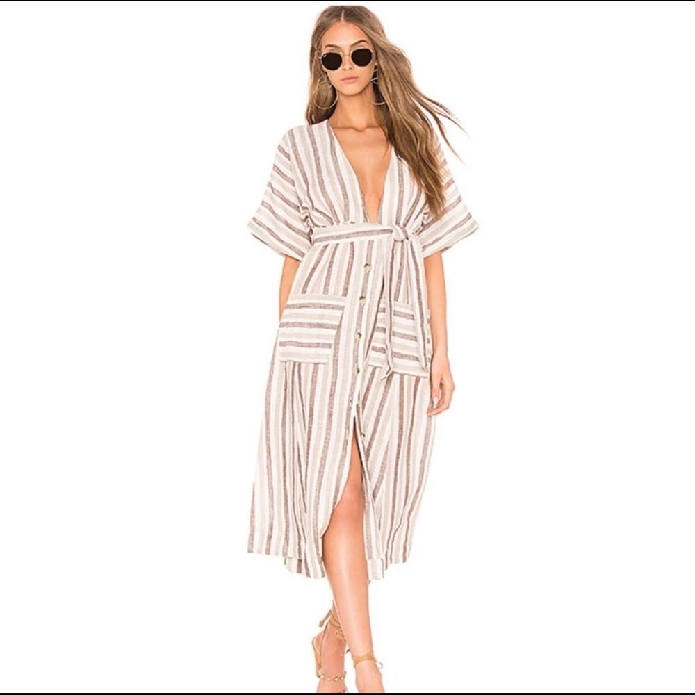 Free People Linen Striped Dress